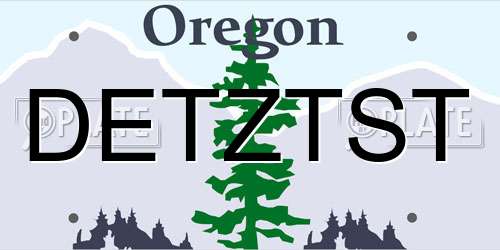 DETZTST Oregon License Plate