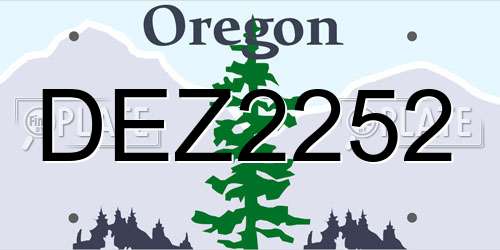 DEZ2252 Oregon License Plate