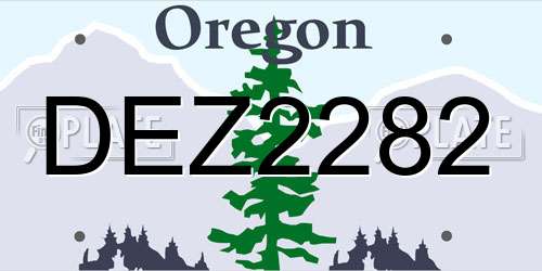 DEZ2282 Oregon License Plate
