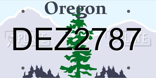 DEZ2787 Oregon License Plate