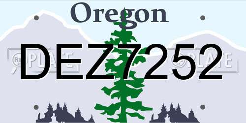 DEZ7252 Oregon License Plate
