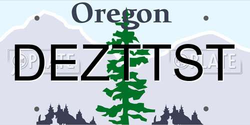 DEZTTST Oregon License Plate