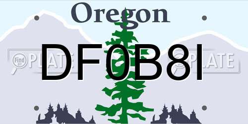 DF0B8I Oregon License Plate