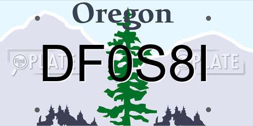 DF0S8I Oregon License Plate