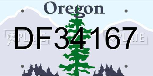 DF34167 Oregon License Plate