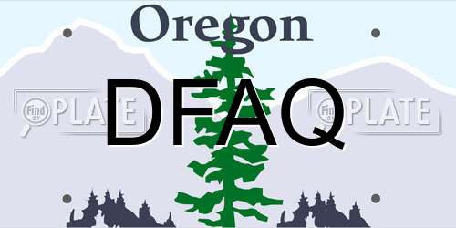 DFAQ Oregon License Plate