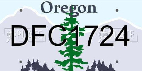DFC1724 Oregon License Plate