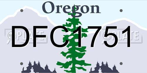 DFC1751 Oregon License Plate
