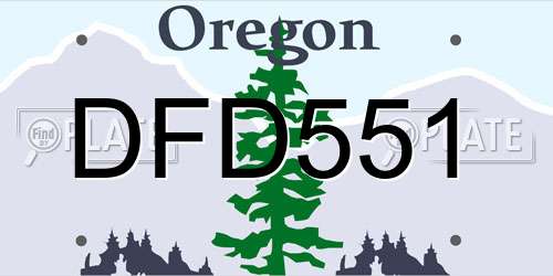 DFD551 Oregon License Plate