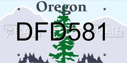 DFD581 Oregon License Plate