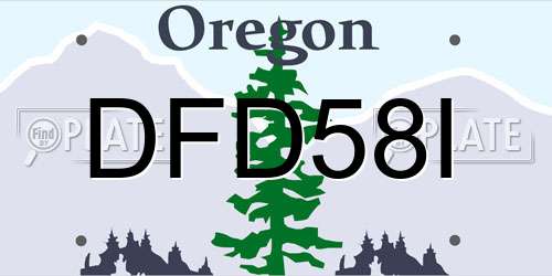 DFD58I Oregon License Plate