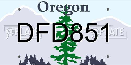DFD851 Oregon License Plate