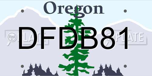 DFDB81 Oregon License Plate