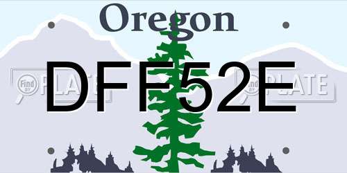 DFF52E Oregon License Plate