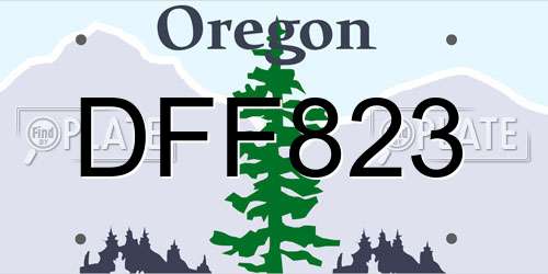 DFF823 Oregon License Plate