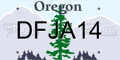 DFJA14 Oregon License Plate