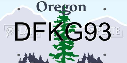 DFKG93 Oregon License Plate