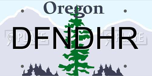 DFNDHR Oregon License Plate