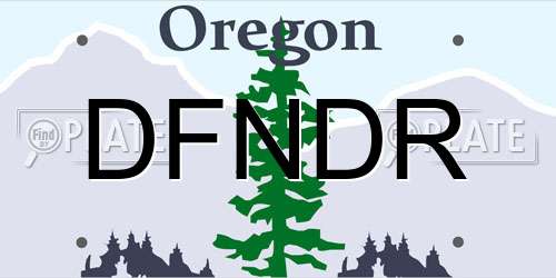 DFNDR Oregon License Plate