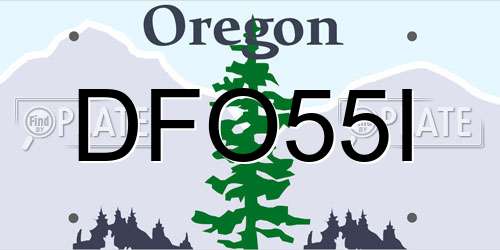 DFO55I Oregon License Plate