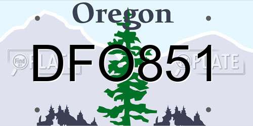 DFO851 Oregon License Plate