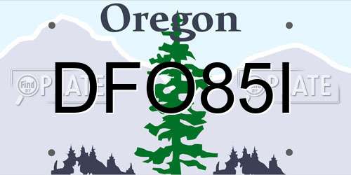 DFO85I Oregon License Plate