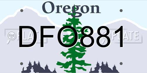 DFO881 Oregon License Plate