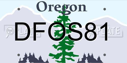 DFOS81 Oregon License Plate