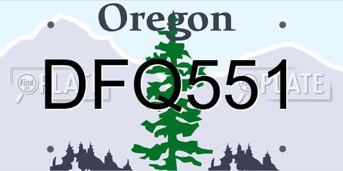 DFQ551 Oregon License Plate