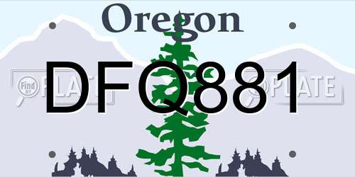 DFQ881 Oregon License Plate