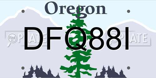 DFQ88I Oregon License Plate