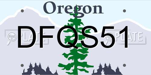 DFQS51 Oregon License Plate