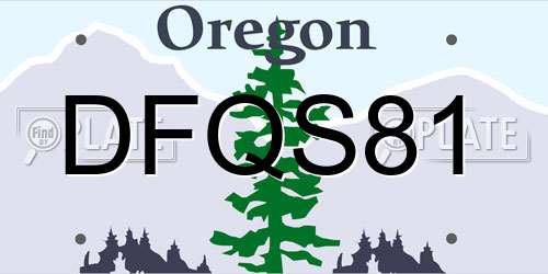 DFQS81 Oregon License Plate