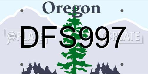 DFS997 Oregon License Plate