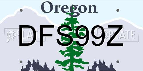 DFS99Z Oregon License Plate