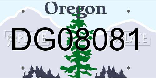 DG08081 Oregon License Plate