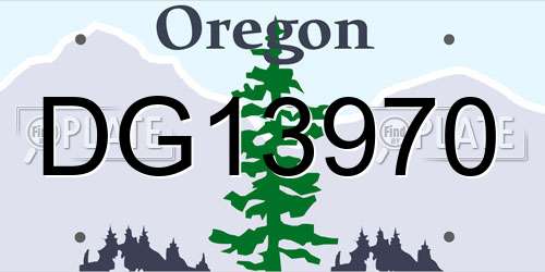 DG13970 Oregon License Plate