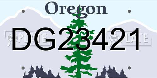 DG23421 Oregon License Plate