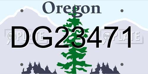 DG23471 Oregon License Plate