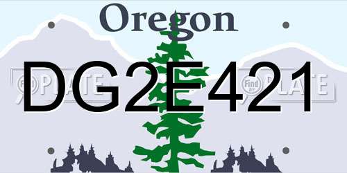 DG2E421 Oregon License Plate