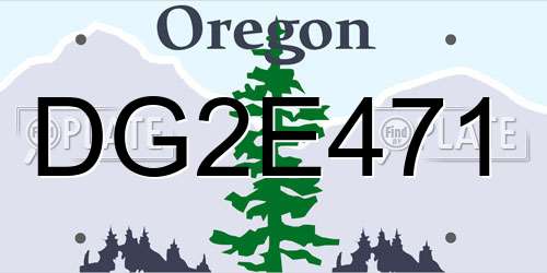 DG2E471 Oregon License Plate