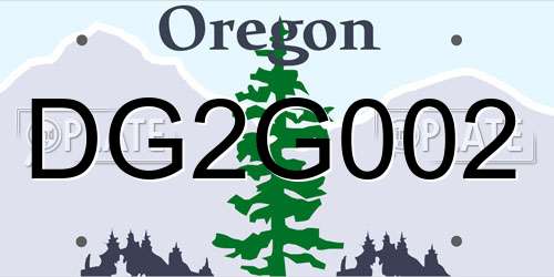 DG2G002 Oregon License Plate