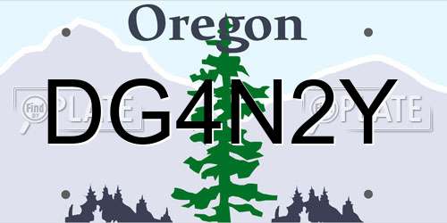 DG4N2Y Oregon License Plate