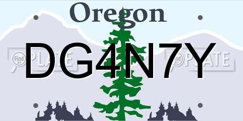 DG4N7Y Oregon License Plate