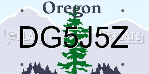 DG5J5Z Oregon License Plate