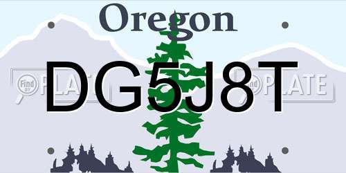 DG5J8T Oregon License Plate