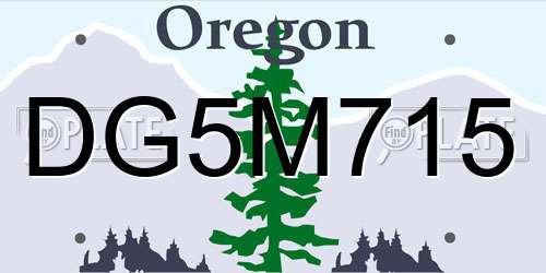 DG5M715 Oregon License Plate