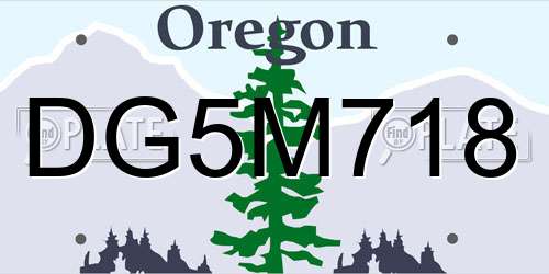 DG5M718 Oregon License Plate