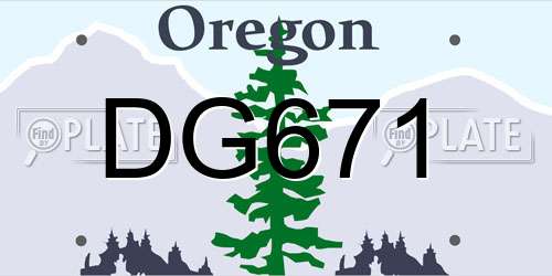 DG671 Oregon License Plate