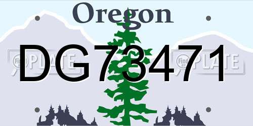 DG73471 Oregon License Plate